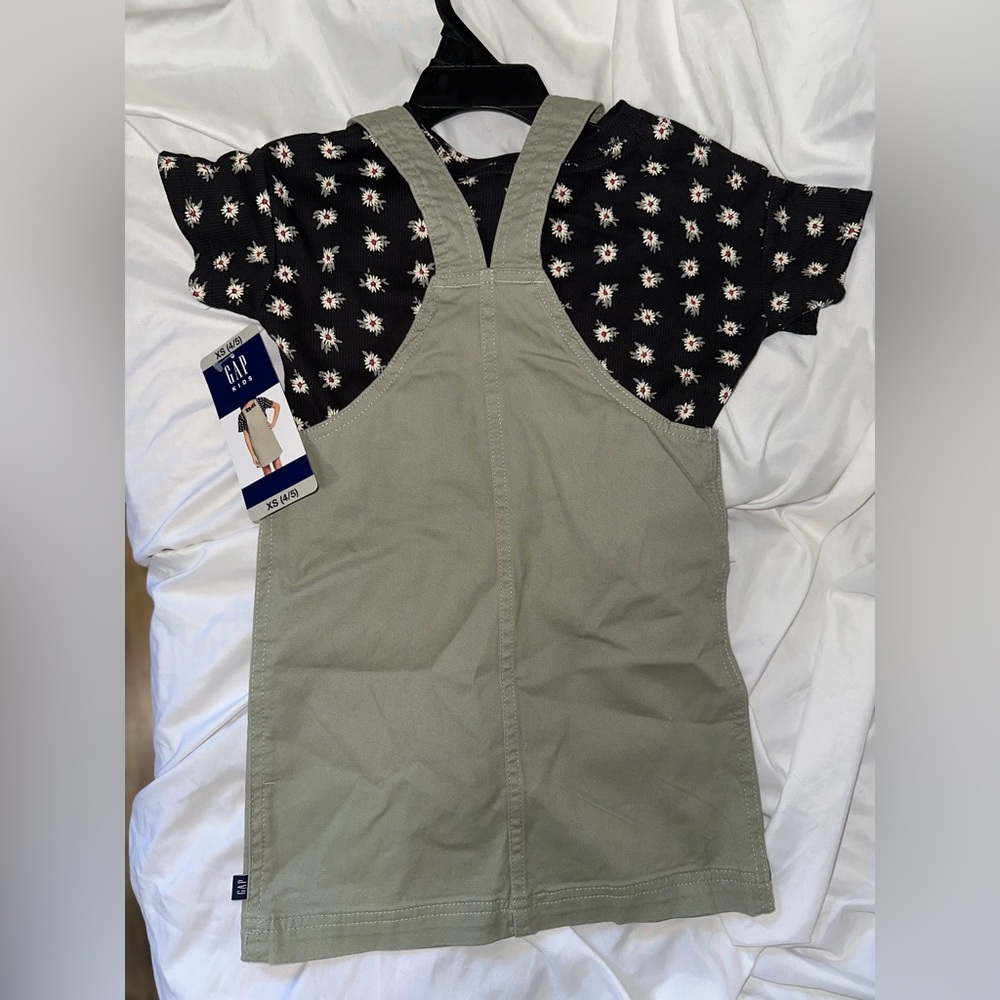 Gap Kids Skirtall Dress & Tee Size XS 4-5 Seagrass‎ - Picture 4 of 7